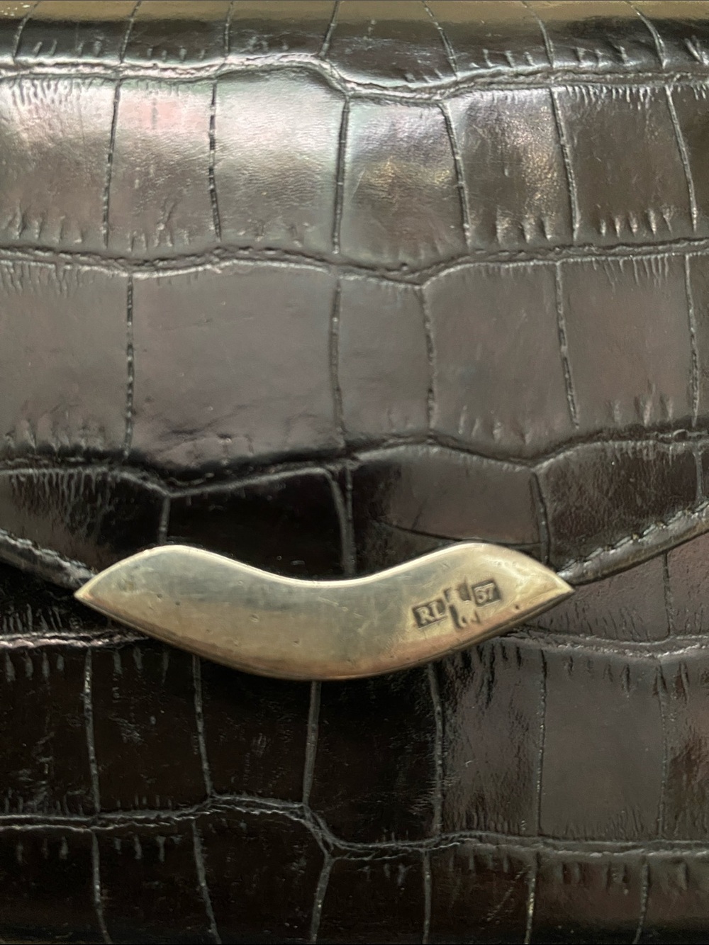 Vintage Ralph Lauren Alligator Embossed Wallet with Sterling Silver Detail. - Picture 2 of 13